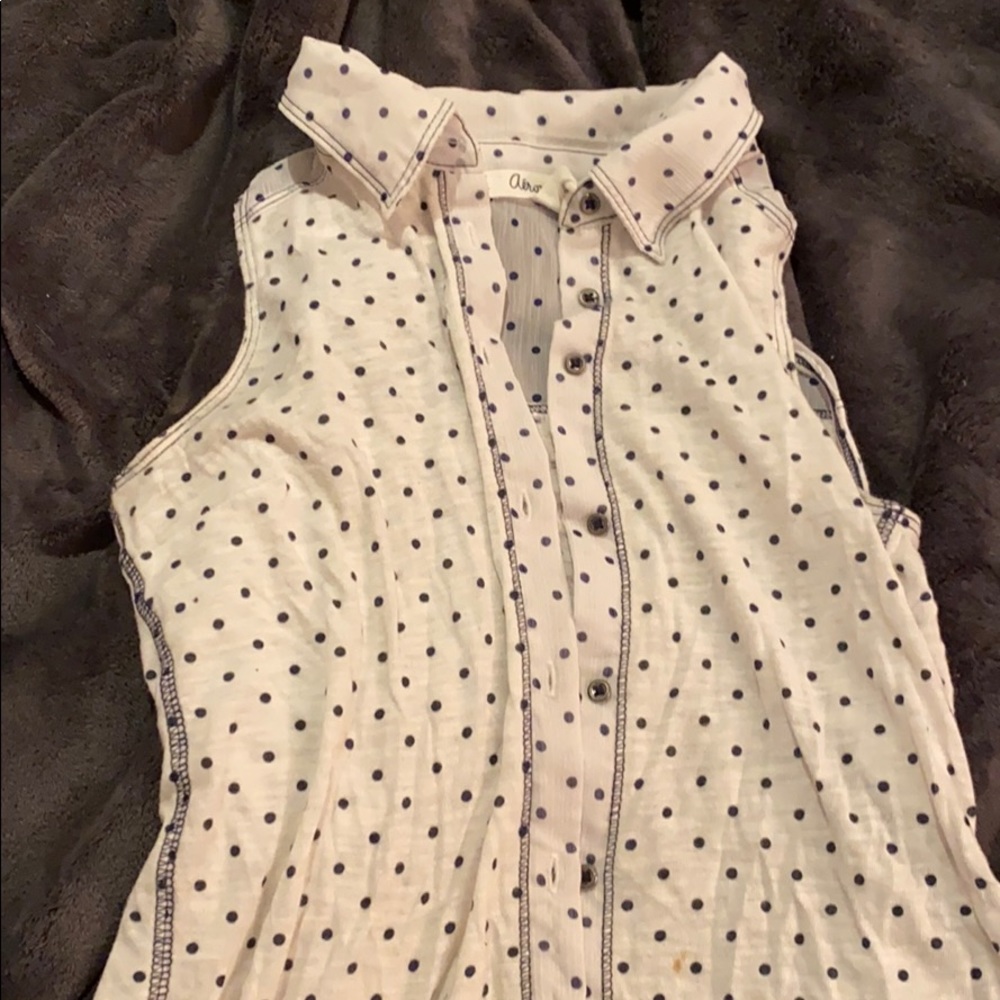 Button up collared tank